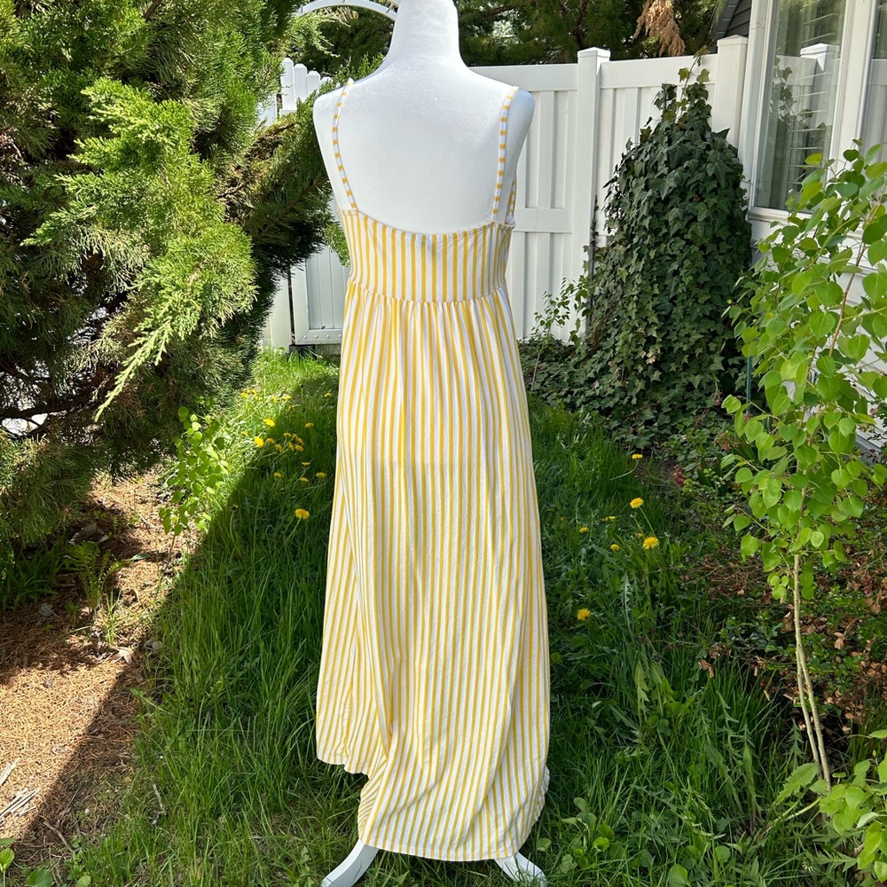 ASOS Maternity Cami Bow Front Maxi Sundress in Buttermilk Stripe - Picture 4 of 11